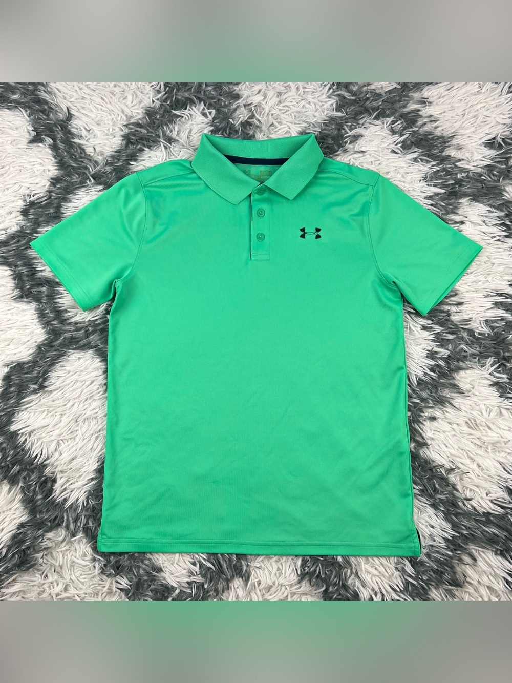 Under Armour Kids Boys Green Short Sleeve Polo Shirt Size Youth Large